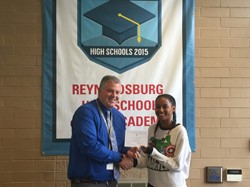 Mr. Bennett Presents Niah with her Commended Student Certificate