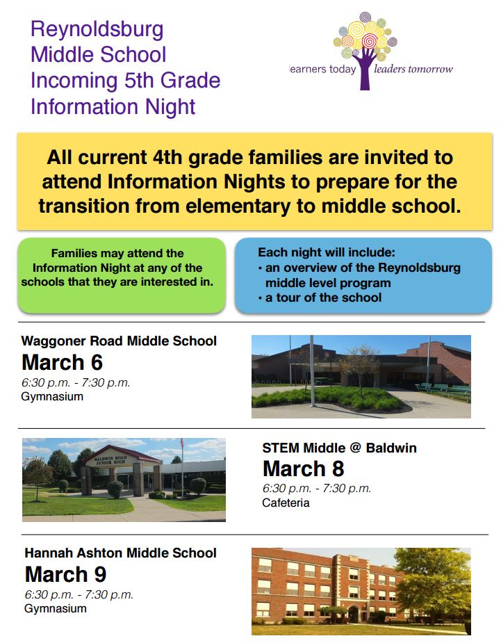 Join us for Middle School Information Night!