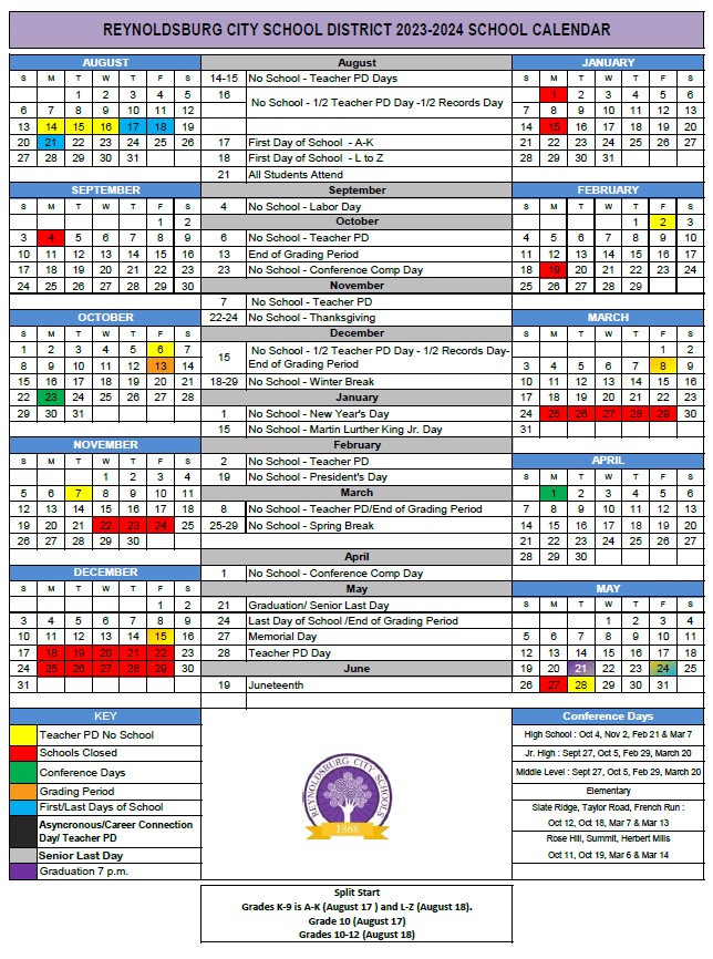 Academic calendar for 2023-2024