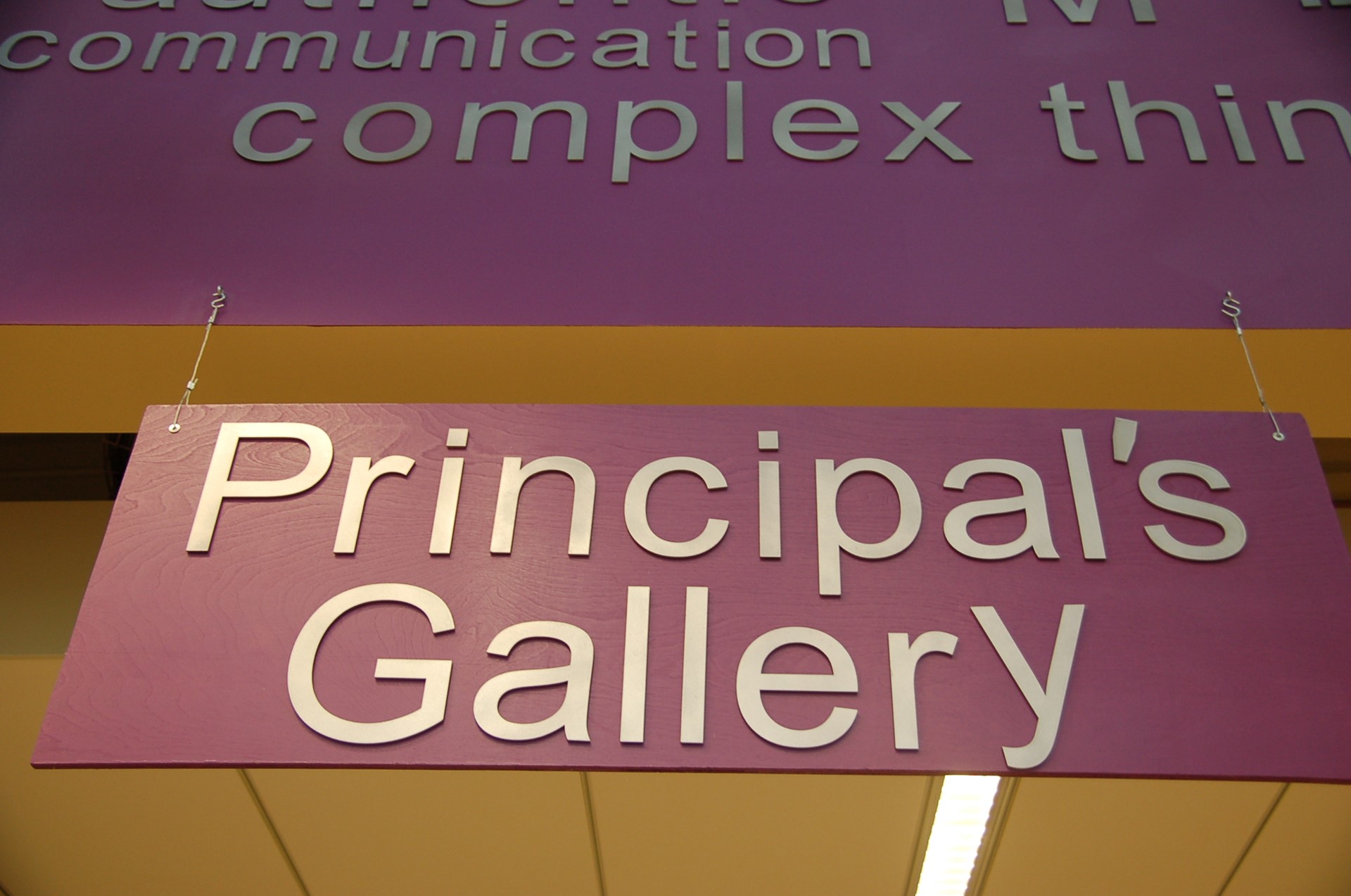 photo of above title signage of Principal's Exemplar area.