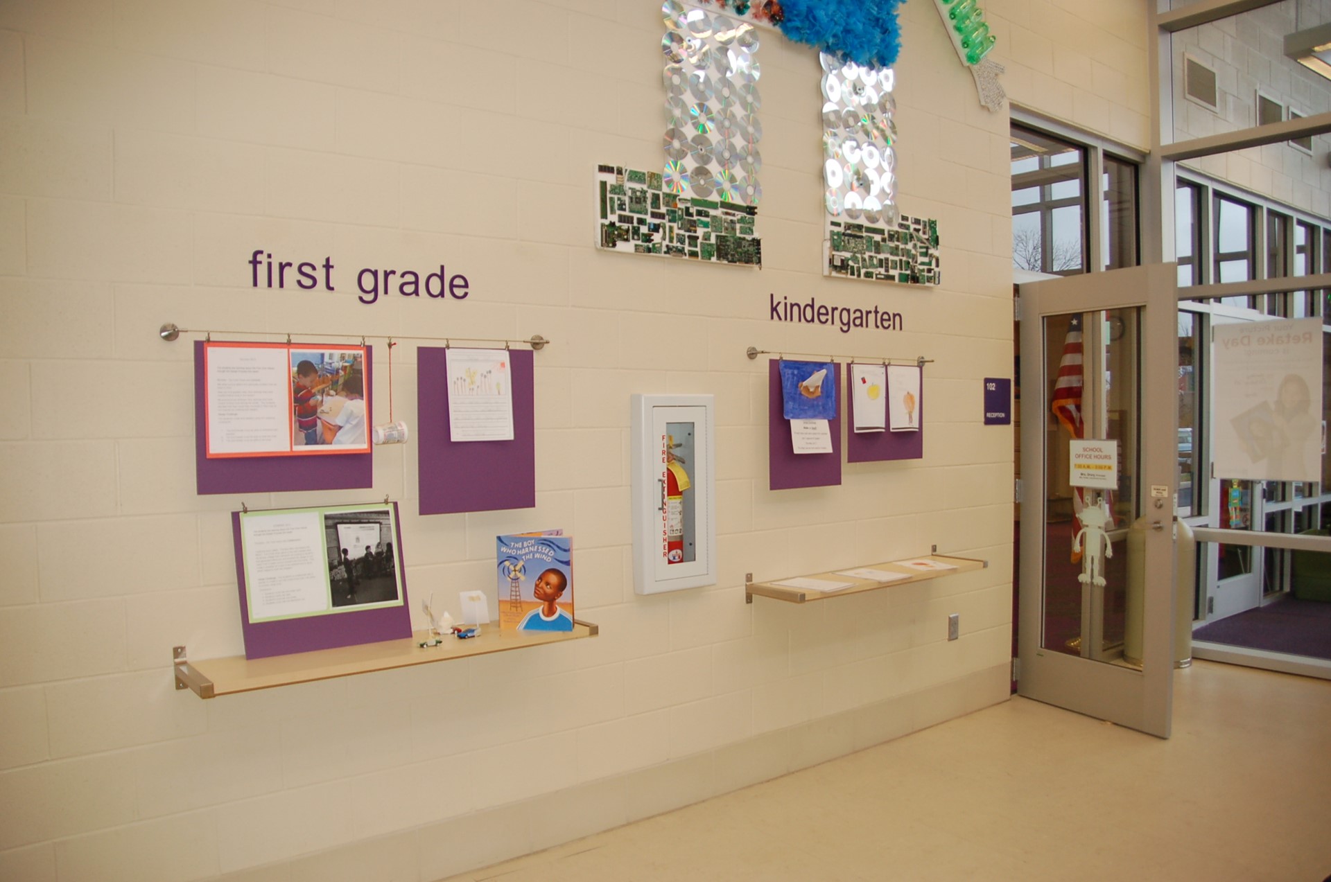 Principal's Gallery showing first grade and kindergarten area.