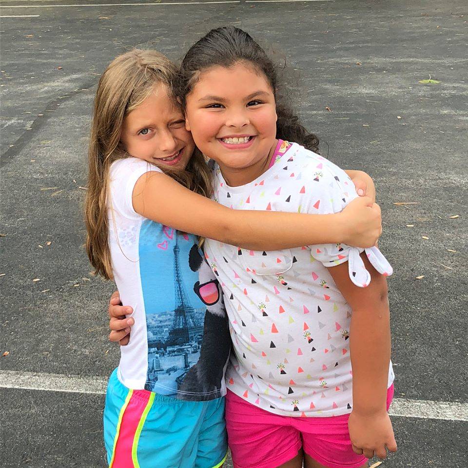 Two girls playing at recess
