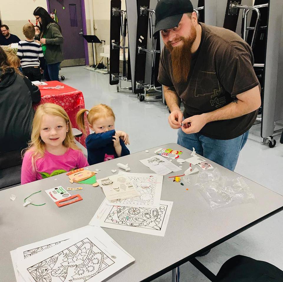 Family of three participate in event