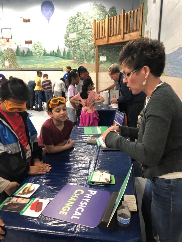 Rose Hill Students wearing googles participating in a presentation