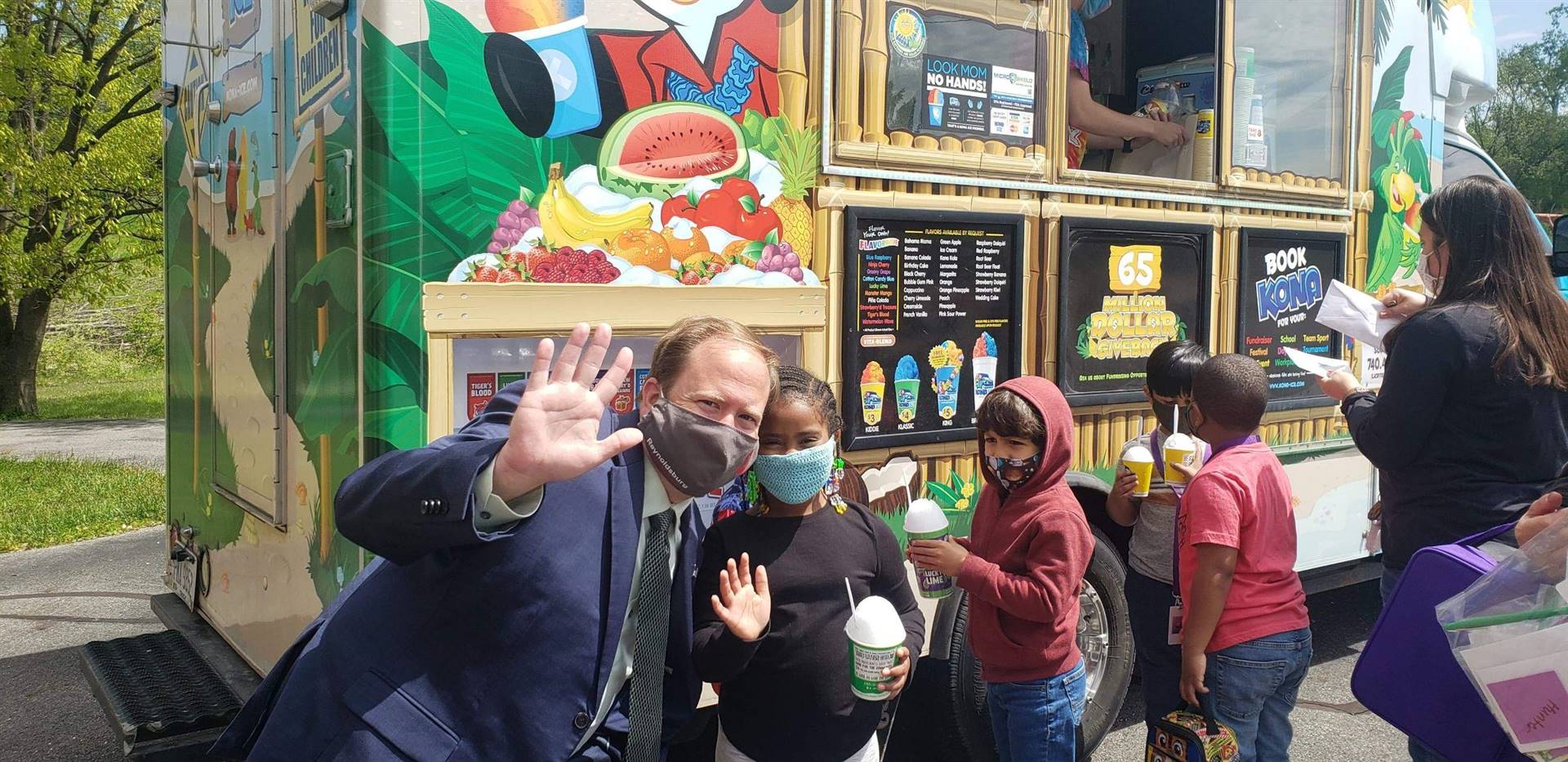 Rose Hill Students getting shave ice