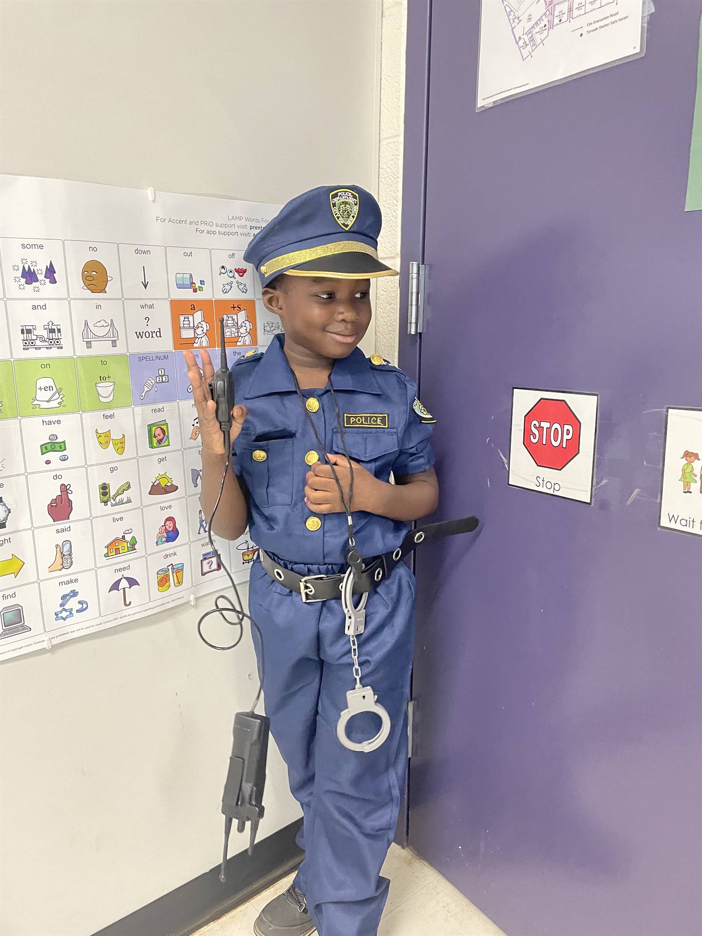 Little boy in a Policeman Costume