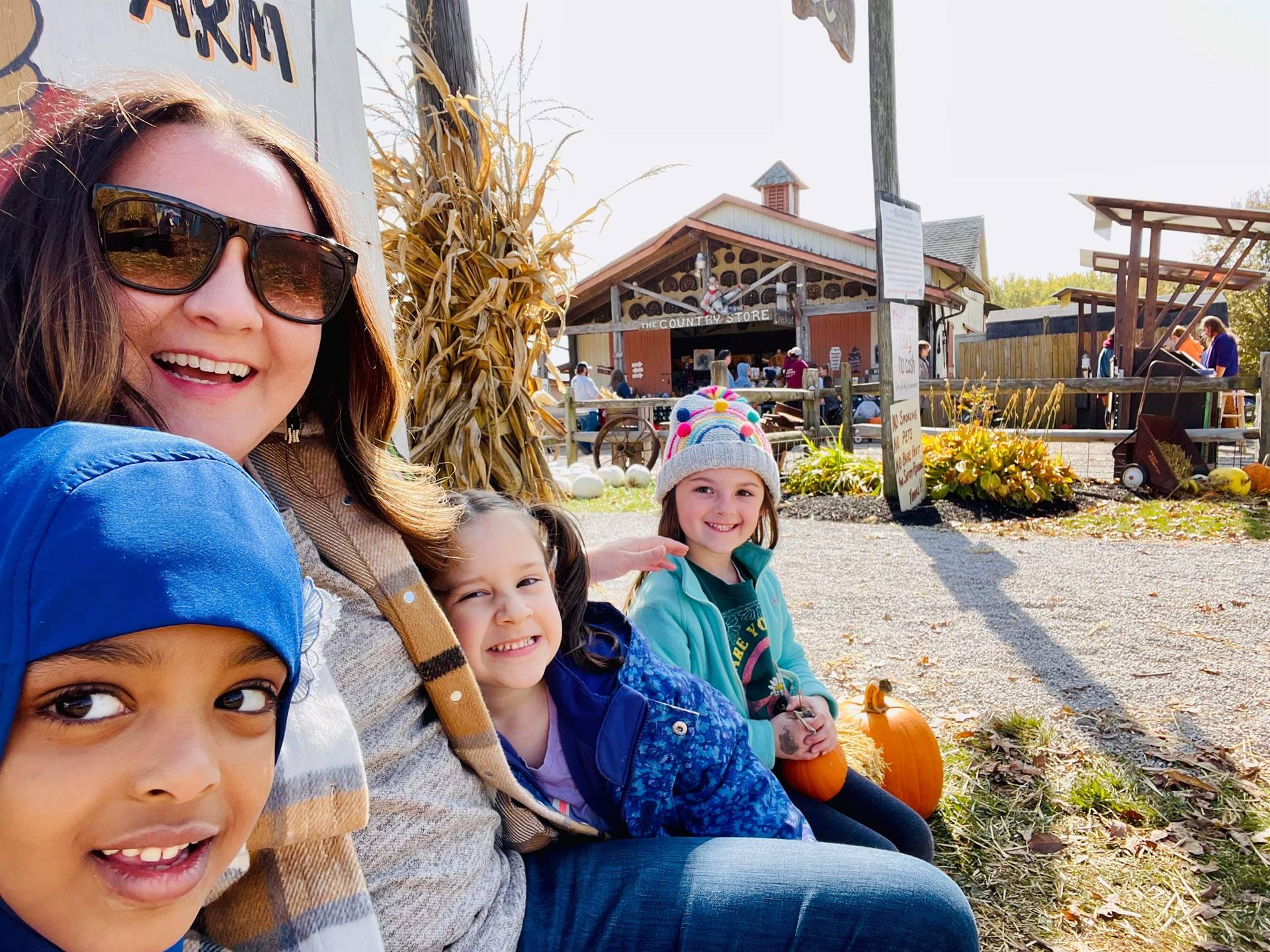 Students on a farm field trip