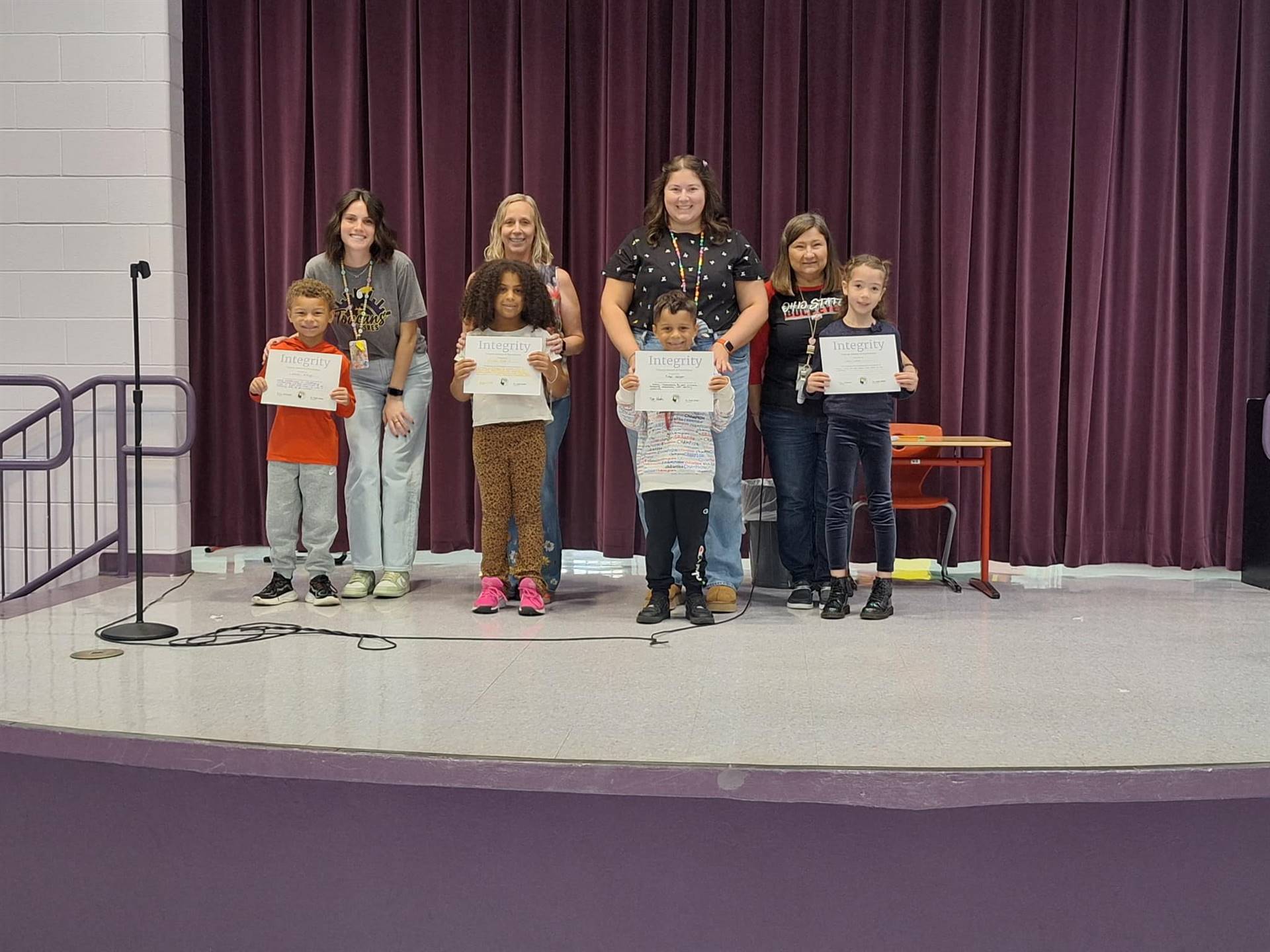 Integrity RISE First grade recipients.