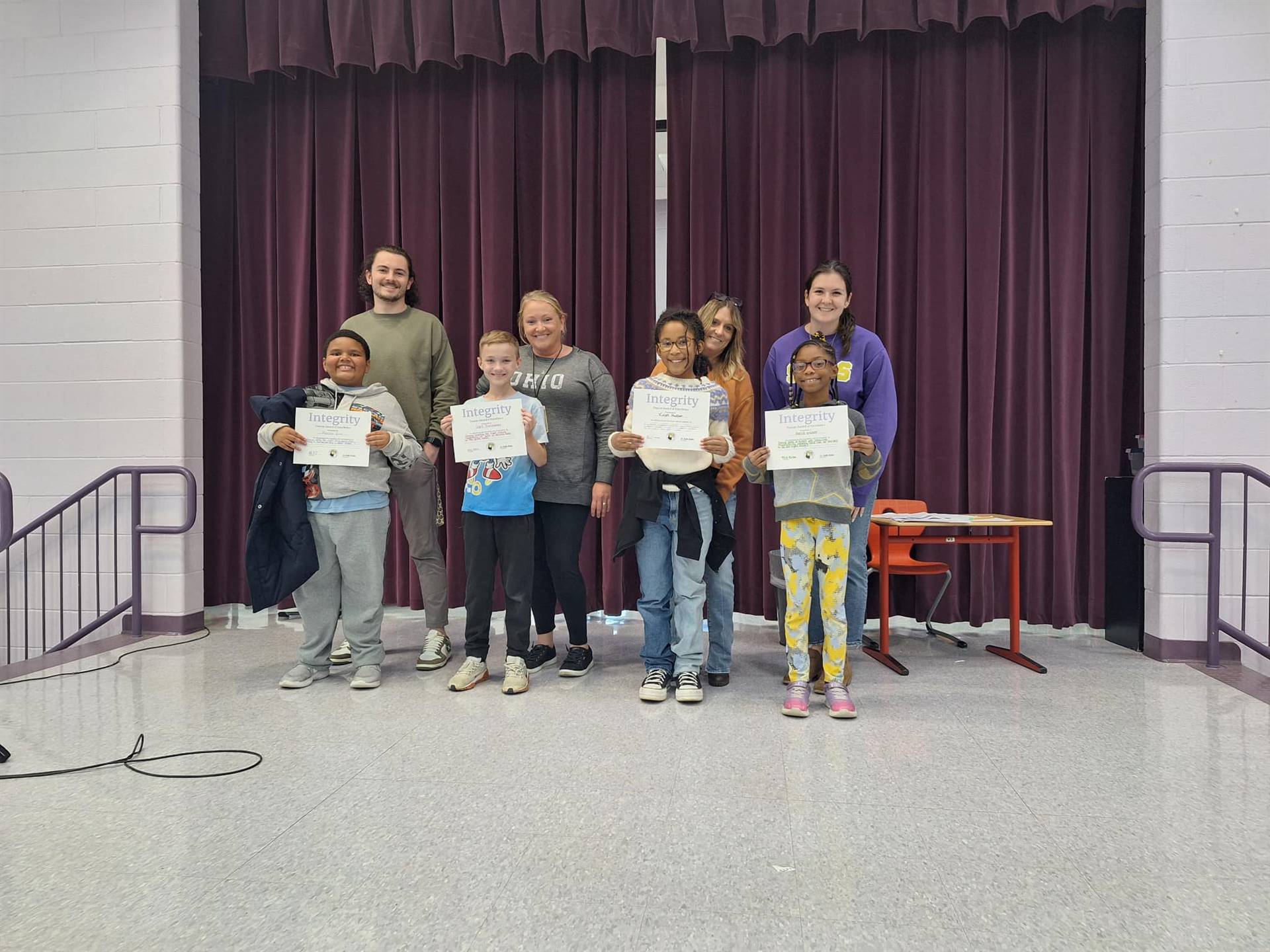 Integrity RISE Third grade recipients.