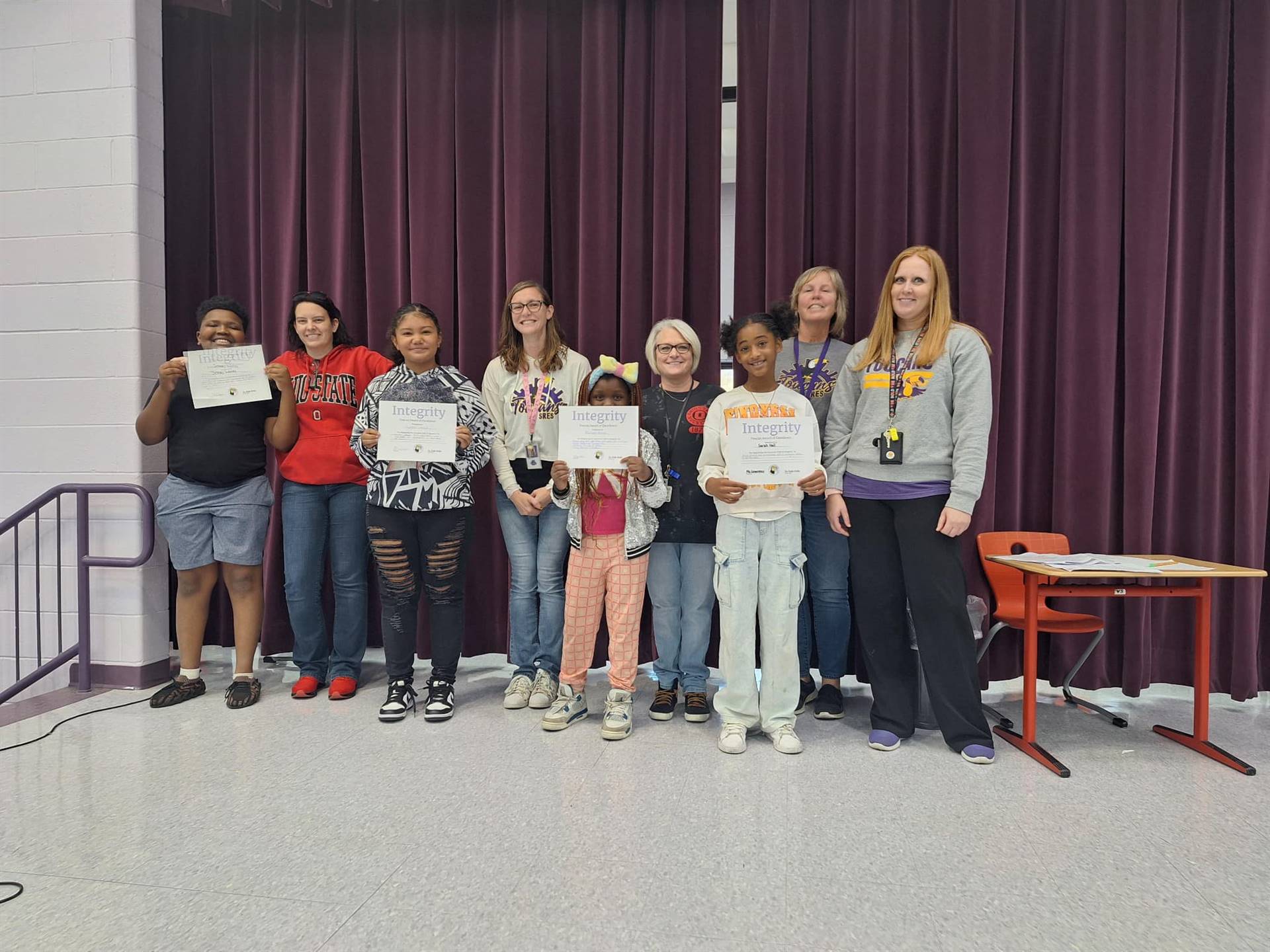 Integrity RISE fifth grade recipients.