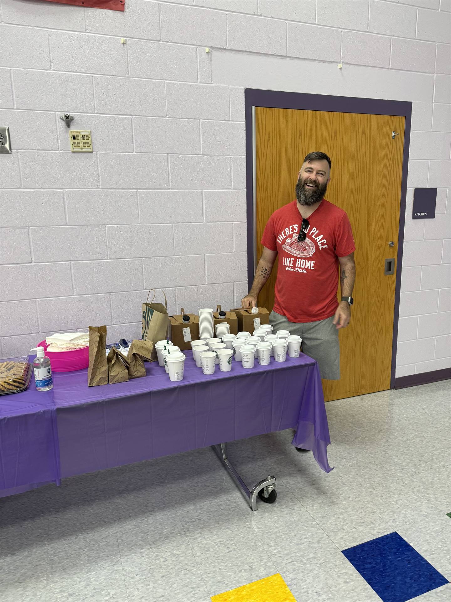 PTO provided coffee and snacks to welcome families.