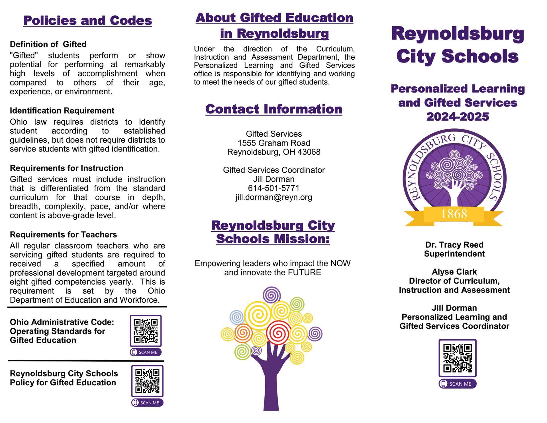 Gifted Brochure Page One