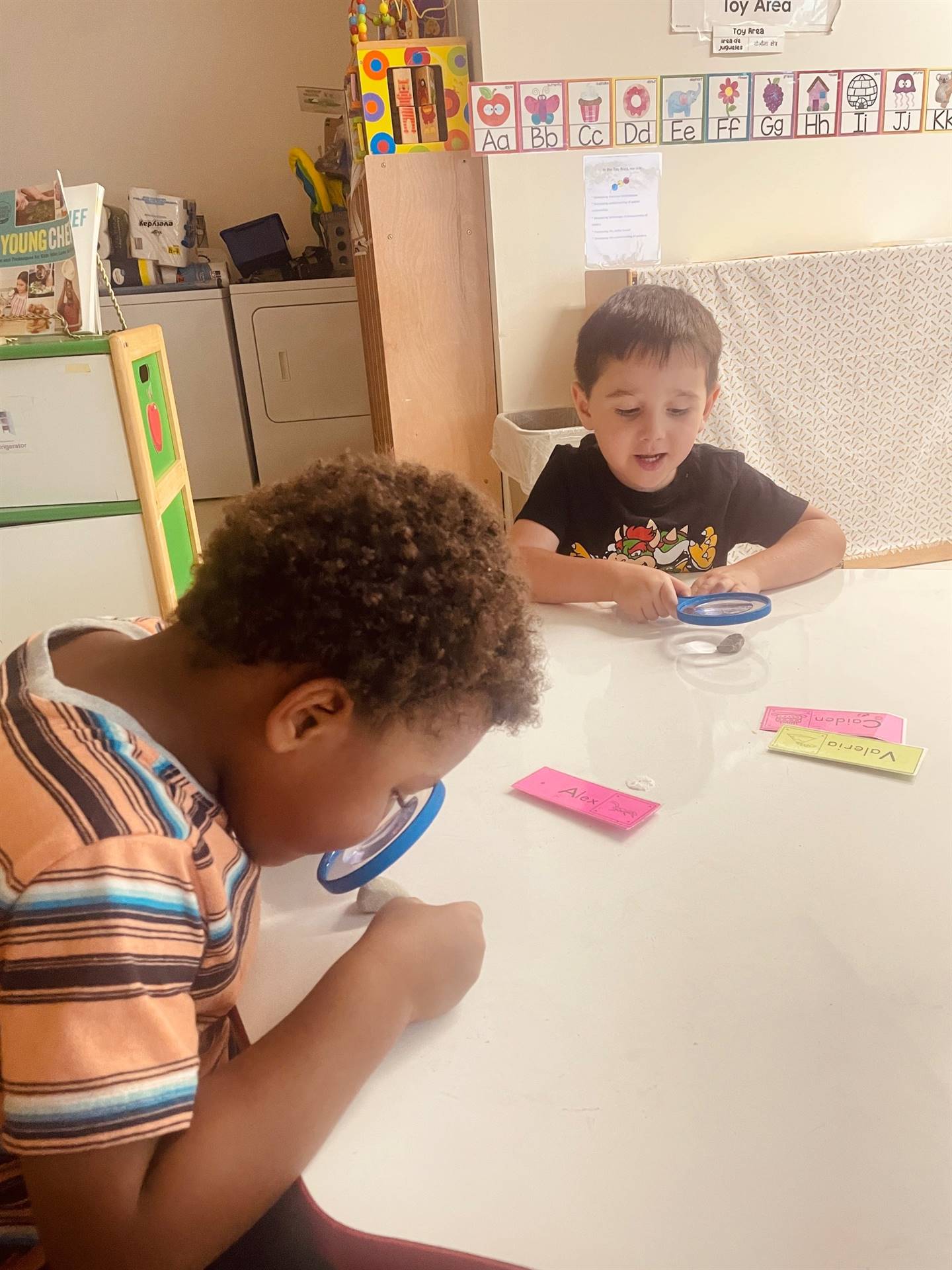 Two students in the classroom