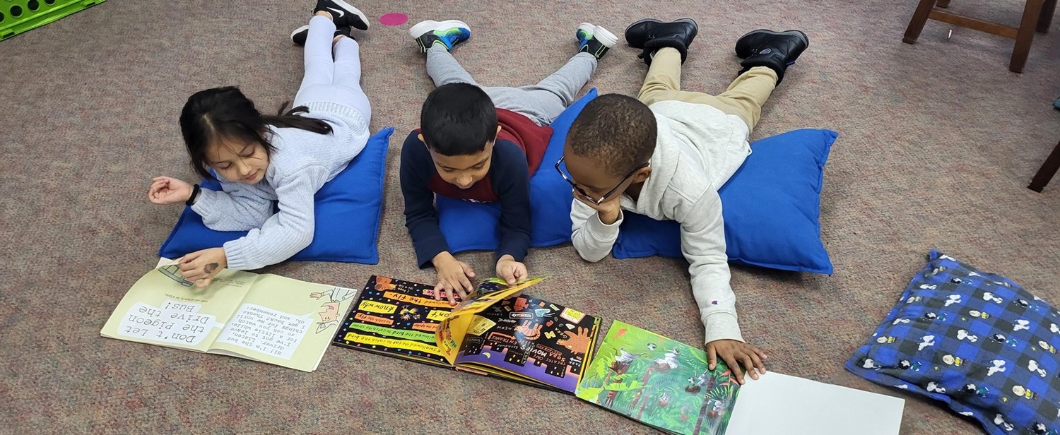 First graders reading