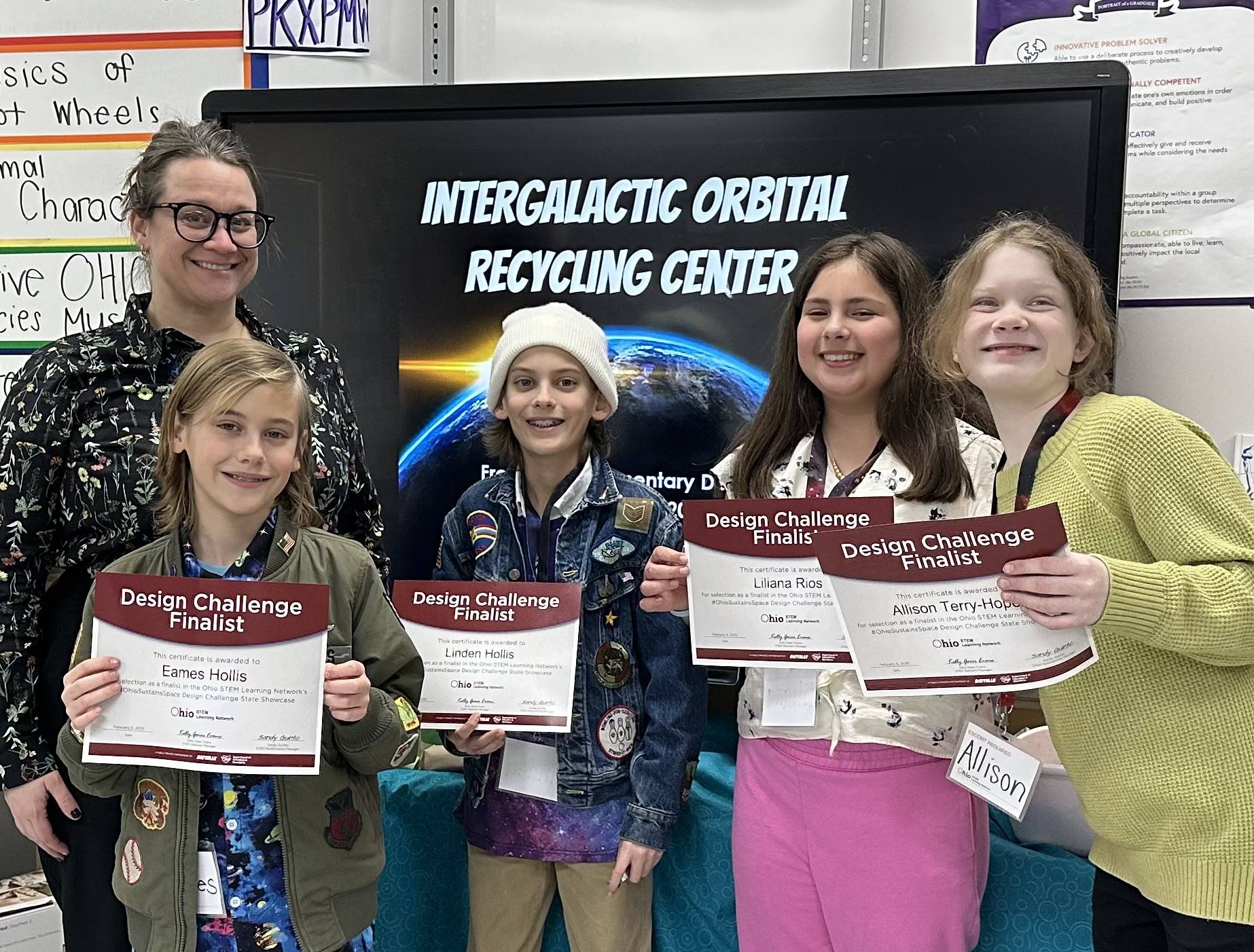 Student team and Mrs Garin with their certificates! 