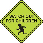 street sign stating "watch out for children"