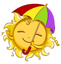 summer sunshine with rainbow umbrella